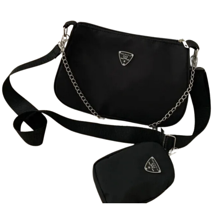 Bolsa de Nylon Crossbody para Mulheres, Fasion e Portátil