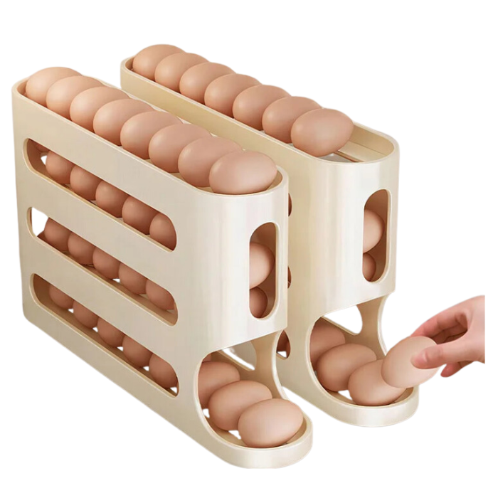 Organizador de Ovos 4 Camadas com Rolagem Automática