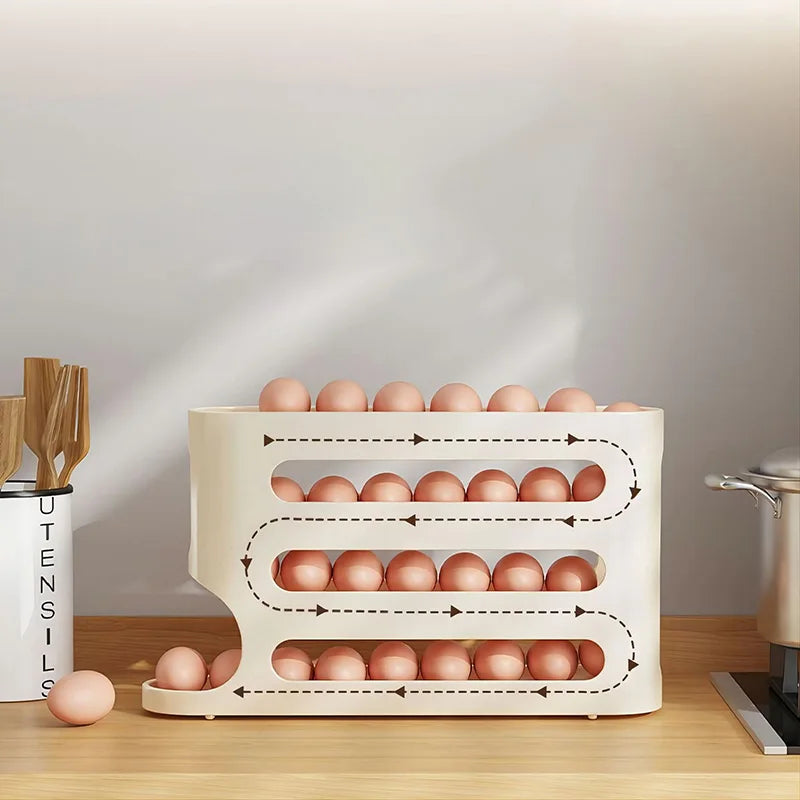 Organizador de Ovos 4 Camadas com Rolagem Automática