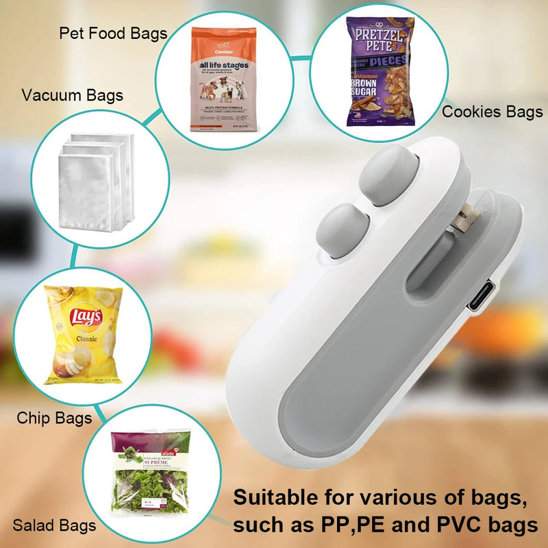 Mini Selador de Saco USB Térmico para Alimentos