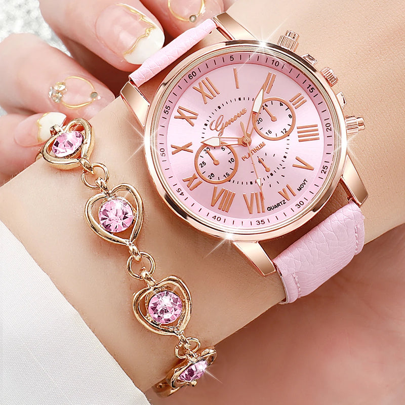 Relógio Strass Feminino - Coração + Conjunto de Jóias