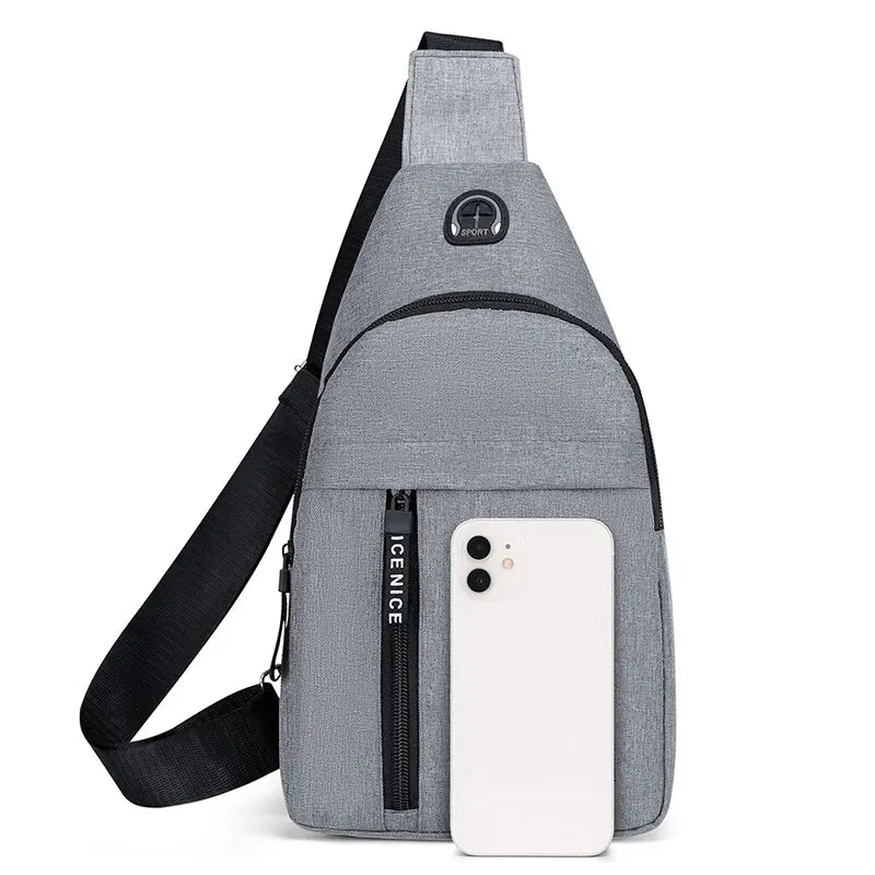 Bolsa de Peito Moda Nova Cor Sólida Masculina