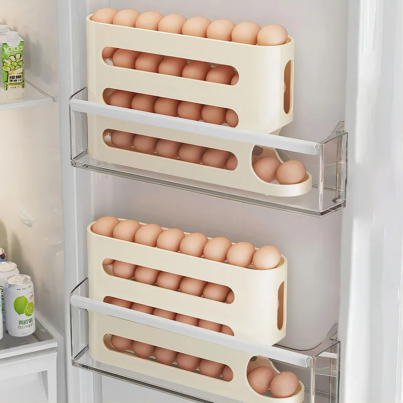 Organizador de Ovos 4 Camadas com Rolagem Automática