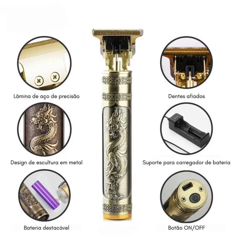 Máquina de Cortar Cabelo Dragon Recarregável