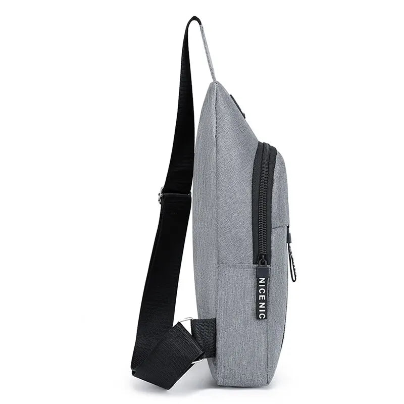 Bolsa de Peito Moda Nova Cor Sólida Masculina