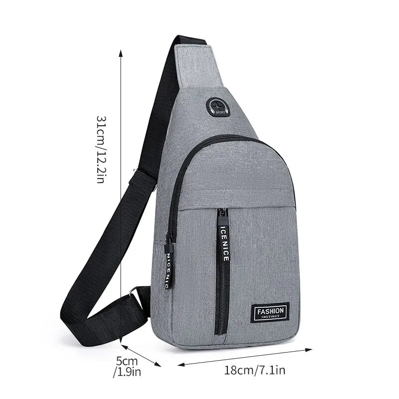 Bolsa de Peito Moda Nova Cor Sólida Masculina